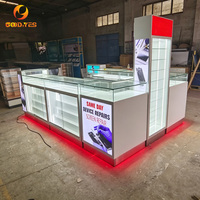 Vitrine en verre sur mesure pour magasin de téléphonie mobile, présentoir de comptoir pour kiosque de centre commercial