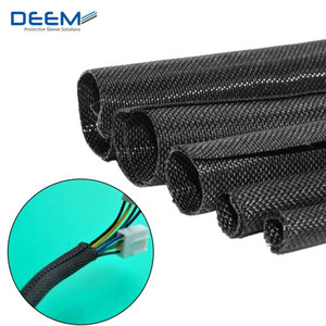 자동 폐쇄 확장 가능한 짠 편조 슬리브 절연 호스 와이어 랩 케이블 프로텍터 편조 슬리브 - Product Image 3