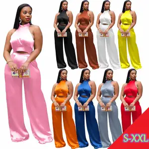 MISSQ NK254 2021 New 2 Piece Set Women Crop Tops Flare Pants Set Classy Outfit Women Two Piece Sets