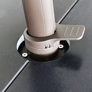280kg Black Granite <strong>Parasol</strong> <strong>Base</strong> Outdoor <strong>Heavy</strong> <strong>Duty</strong> Two-pieces <strong>Base</strong> With Wheels Movable Patio Umbrella <strong>Base</strong> in Granite Stone - Product Image 3