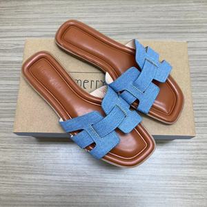 2024 nuove scarpe Casual taglie 37-41 sandali da donna sandali da donna pantofole piatte con Splicing e rilegatura pantofola piatta - Product Image 3