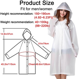Áo Mưa Eva dùng một lần Mưa Poncho với đàn hồi <span class=keywords><strong>Cuff</strong></span> không thấm nước người lớn Áo Mưa Poncho - Product Image 3