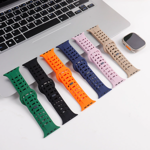 Bracelet de montre en silicone sport respirant et doux pour <span class=keywords><strong>Apple</strong></span> <span class=keywords><strong>Watch</strong></span> Series <span class=keywords><strong>7</strong></span>/8/9/10/11 - Product Image 1