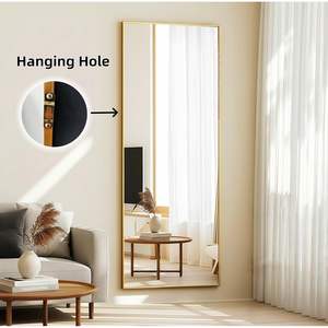 GKMZCGT Full Length <b>Mirror</b> 56x21 Inches <b>Rectangular</b> Aluminum Frame <b>Wall</b> Mountable Tempered Glass Modern Design For Home Use - Product Image 3