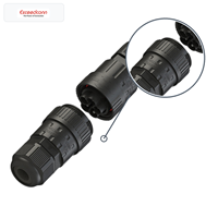 Conector de Cable IP68 de 5 Pines y 450V CA, Macho, Redondo, con Abrazadera de Tornillo para Iluminación LED Exterior