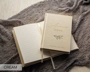 <strong>Personalised</strong> <strong>Wedding</strong> Guest <strong>Book</strong> Sewing Binding Hardcover Wood Cover A5/A6 Size Guests' Precious Memories Vows Wishes Enclosed - Product Image 5