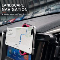 Support de téléphone pour voiture à bras extensible rotatif à 360 degrés, support de smartphone réglable pour grille d'aération