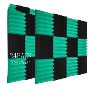 24Pcs 2*12*12 pollici pannelli in schiuma insonorizzata pannelli a parete insonorizzati pannelli fonoassorbenti ad alta densità per la casa Stu - Product Image 1