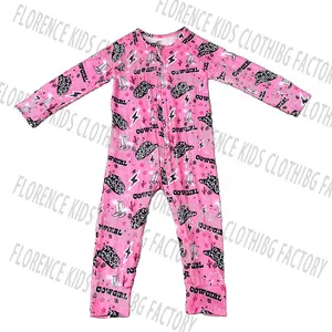 Dh Oem Mode Westerse Meisjes Bamboe Print Baby Meisjes Pyjama Romper Baby Slapers