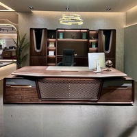 Bureau de direction moderne haut de gamme en bois massif, modulaire, mural, mobilier de bureau commercial, style panneau, table d'ordinateur pour PDG