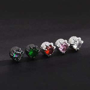 <b>Clip</b>-<b>on</b> <b>Earrings</b> Heart Shape Zinc Alloy Claw Setting Animal Zodiac Party Fashionable Unisex Mini <b>Earrings</b> - Product Image 1