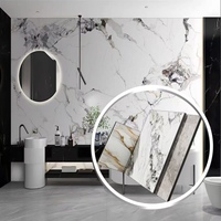 Panneau mural en marbre de charbon de bambou, panneau mural en PVC cristal de carbone ignifuge de 5 à 8 mm pour la décoration intérieure de villa, panneau mural 3D