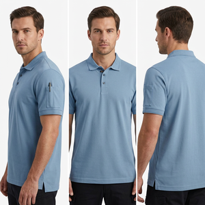 Packs de polos en coton pour hommes, col classique, manches courtes, personnalisables avec broderie, marque privée - Product Image 4