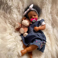 Muñeca Reborn Loulou Awake de 19 Pulgadas con Cabeza y Extremidades de Silicona, Cuerpo de Tela, Cabello Injertado a Mano y Diseño de Venas para Niñas