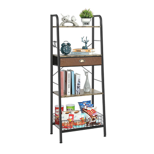 Estante de almacenamiento de 4 niveles para el hogar, estantería Industrial independiente de escalera de 4 niveles con cajón - Product Image 1