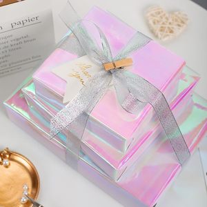 Metallic Iridescent Wrapping Paper 17Inch x 33Feet <b>Pink</b> Holographic Double Side Gift <b>Wrap</b> for Girls Fairy Party - Product Image 5