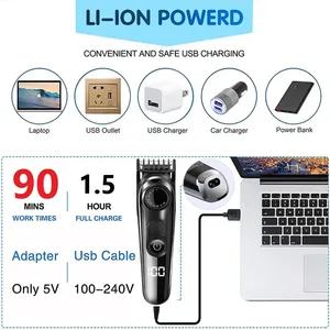 Tondeuse à cheveux tout-en-un pour hommes kit de toilettage barbe rasoir électrique tondeuse pour le corps tondeuse à cheveux visage nez oreille lavable - Product Image 2