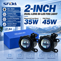 Lentille de projecteur H4 Mini Bi LED 2 pouces 45W 12V Plug & Play Phare antibrouillard SFIDA LD-8A 6000K 4500 Lumens