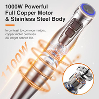 Mixeur Plongeant Électrique Brillant avec Contrôle Multifonctionnel à Vitesse Variable, Moteur Puissant et Lame en Acier Inoxydable