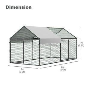 Outdoor Heavy Duty Walk-in Spire Roof Metal Small Chicken <strong>Run</strong> Coop for Hen Rabbit Duck Goose - Product Image 2