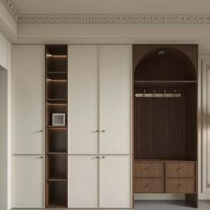 Meuble de rangement pour la maison, style français moderne, panneau en bois, chambre à coucher, table à vin, vaisselle, armoire, étagères amovibles, salon - Product Image 5