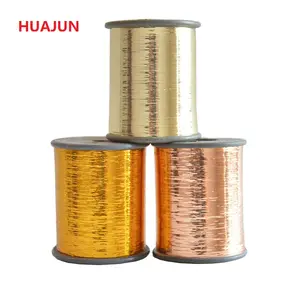 M-type metallic poly film yarn Pure Gold and Silver metallic yarn materials sewing thread for garment accessories