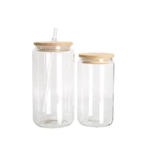 Vasos transparentes en forma de lata de cerveza, vaso de sublimación de 16 oz, venta al por mayor