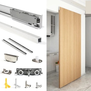 Quincaillerie pour porte de grange coulissante dissimulée Installation moderne et facile Montage mural intérieur <span class=keywords><strong>Kit</strong></span> de piste cachée pour porte sans plancher - Product Image 2