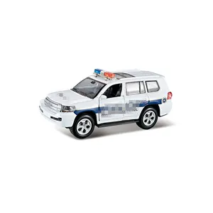 Colore bianco zinco Toyotaed modello di tirare indietro auto della polizia giocattolo 1 36 simulazione giocattolo in lega di auto giocattolo con la luce