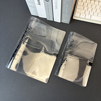 Carnet à spirales A5 A6 avec couverture en PVC transparent, reliure à anneaux noire, rechargeable, personnalisable, imperméable, de qualité supérieure YG