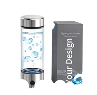 Générateur d'eau hydrogénée électrique portable, bouteille en verre, bouteille d'eau électro-ionisée, eau riche en hydrogène, utilisation domestique sur table