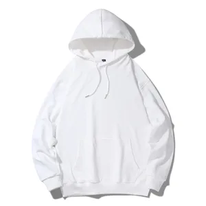 Sweat-shirt à capuche unisexe en coton épais 330g, 100% coton, manches longues, blanc uni, décontracté, hiver, avec poche, ODM - Product Image 2