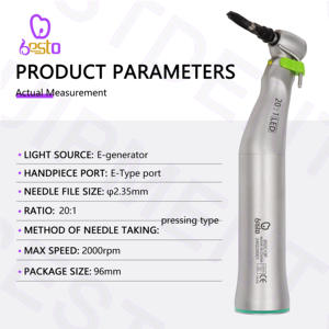 Turbina Dentale 20:1 con LED Contrangolo a Bassa Velocità Manipolo E-generator Rotazione Impianto Prodotti Dentali - Product Image 6