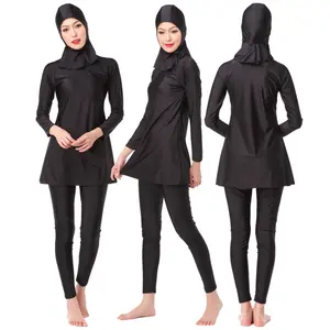 Chất Lượng Cao Ả Rập Ruffle Bên Trong Hijab Cap Sexy Tiny Bikini Beachwear Bơi Dress Cho Phụ Nữ