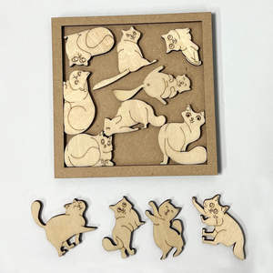 Puzzle en bois MCX Chat Forme irrégulière Casse-tête éducatif Jouet Haute difficulté Cadeau d'anniversaire Défi - Product Image 3