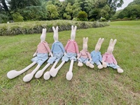 Poupée lapin en coton et lin Lapin de Pâques Jouet en peluche pour enfants et cadeaux