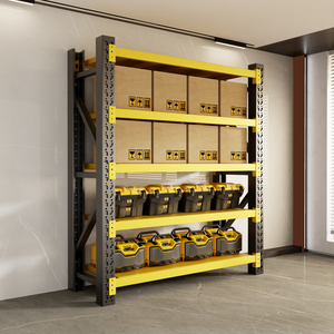 Estantería de Almacenamiento Ajustable de Acero Laminado en Frío de Alta Resistencia, de 4 Niveles, con Recubrimiento de Polvo Epóxico Amarillo, para Almacén o Supermercado - Product Image 6