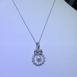 Collar de Perlas de Agua Dulce Aurora Naturales de Zhuji, Redondas, Impecables, de 6.5-7 mm, con Colgante de Plata Pura y Cierre Universal - Product Image 3