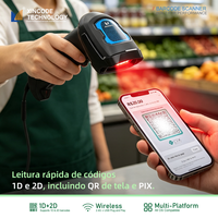 Escáner de Código de Barras 2D Inalámbrico Xincode, Lector de Códigos QR, Compatible con IOS, Android, Windows, para Punto de Venta, Control de Inventario, Boletos