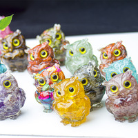 Figurine d'hibou en cristal en gros pour la décoration de Noël, artisanat, souvenirs et cadeaux