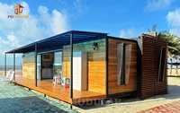 Snow protection Two Bedrooms Glass Mirrors Prefab Home Hotel Glamping Luxury Maritime Water Module Floating House Accommodation