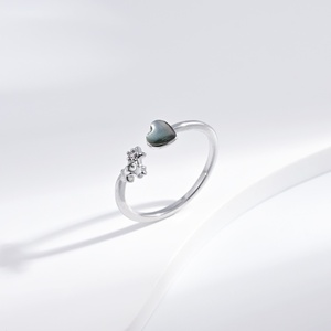 wholesale plata 925 sterling Silver heart butterfly open <b>ring</b> stackable shell stone designer <b>dainty</b> summer everyday girls <b>rings</b> - Product Image 1