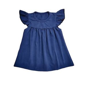 Vestidos de Volantes Sólidos al por Mayor, Vestidos de Diseñador para Niñas, Vestidos de Algodón para Bebés, Vestidos de Una Pieza, Vestidos de Verano con Volantes - Product Image 4