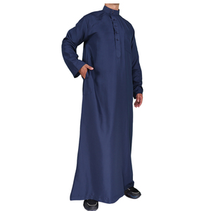 Musulman à manches longues Style Qatari Couleur Bleu Marine Pray Man Thobe Taille 56-62 - Product Image 1