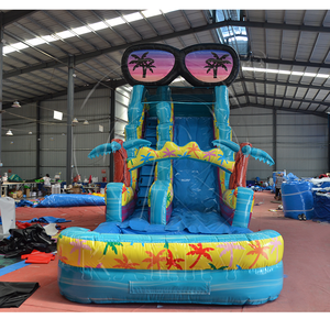 Tùy chỉnh MOONWALK <span class=keywords><strong>Inflatable</strong></span> Bouncer PVC Hawaii lướt <span class=keywords><strong>Inflatable</strong></span> trượt nước với hồ bơi cho trong nhà ngoài trời trẻ em bên - Product Image 5