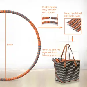 Cerceau d'exercice à crochet lesté pour perte de poids adulte, cerceau d'exercice à 8 sections pour fitness, cerceau d'autres sports d'intérieur - Product Image 2