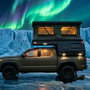 Camper pour camionnette à toit relevable, fabrication directe d'usine, design pliable, cadre tout en aluminium, compatible avec la plupart des modèles de camionnettes - Product Image 1