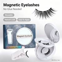 Ensemble de faux cils magnétiques ultra-légers, petits aimants, sans colle, réutilisables, 2 paires, 8 pièces, épaisseurs variées, cils en éventail naturels