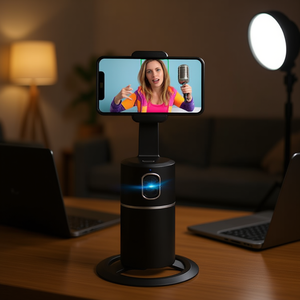 Trépied de suivi automatique du visage pour smartphone, rotation à 360 degrés, équipement de diffusion en direct, aucune application requise, matériau plastique - Product Image 2