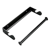 Distributeur de papier de boucher mural JH-Mech 18 pouces pour la maison et le bureau, noir avec bande en cuir, distributeurs de papier kraft en métal